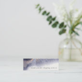 Abstracte Navy Black Gold Waterverf Hartelijk dank Mini Visitekaartje (Staand voorkant)