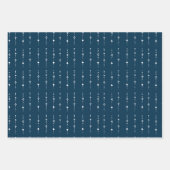 Abstracte Navy Blue Nordic Winter Inpakpapier Vel (Voorkant 3)