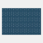 Abstracte Navy Blue Nordic Winter Inpakpapier Vel (Voorkant 2)