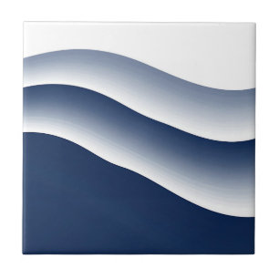 Abstracte Navyblauwe Oceaangolven Tegeltje
