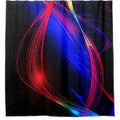Abstracte Neaon Color Lights Zwart Douchegordijn (Voorkant)