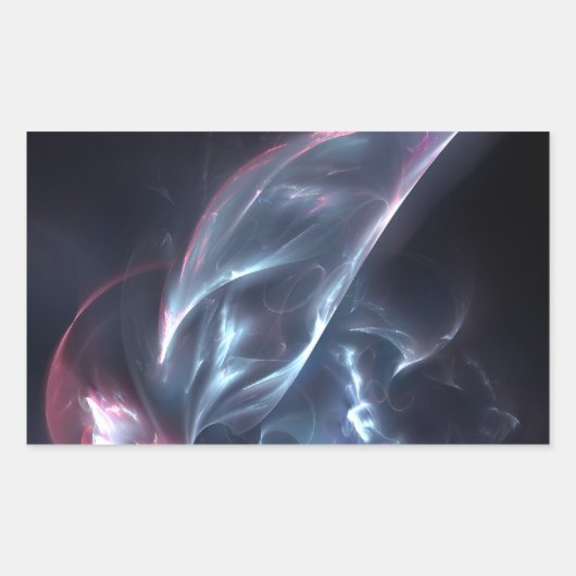 Abstracte nebula Blue en Paars Rechthoekige Sticker (Voorkant)