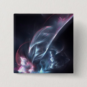 Abstracte nebula Blue en Paars Vierkante Button 5,1 Cm