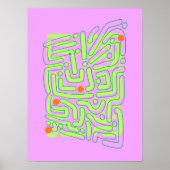 Abstracte Neon Doodles Poster (Voorkant)
