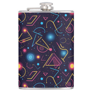 Abstracte neon geometrische vormen ontwerp heupfles