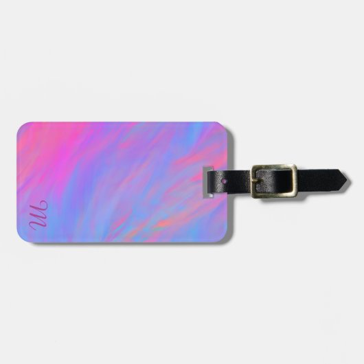 Abstracte Neon Ink Flow Bagagelabel (Voorkant horizontaal)