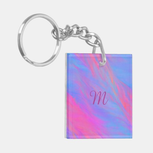 Abstracte Neon Ink Flow Sleutelhanger (Voorkant Links)