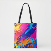 Abstracte Neon Paint Drip Design Draagtas (Voorkant)