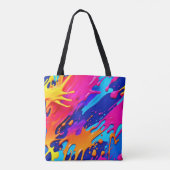 Abstracte Neon Paint Drip Design Draagtas (Achterkant)