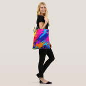 Abstracte Neon Paint Drip Design Draagtas (Op model)