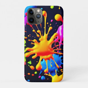 Abstracte Neon Paint Splash-illustraties iPhone 11 Pro Hoesje