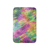 Abstracte Neon Rainbow Sparkly Glitter Badmat (Voorkant Verticaal)