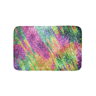 Abstracte Neon Rainbow Sparkly Glitter Badmat
