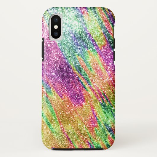 Abstracte Neon Rainbow Sparkly Glitter Case-Mate iPhone Case (Achterkant)