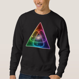 Abstracte Neon Regenboog Driehoek Geometrische Pri Trui