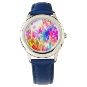 Abstracte neonkunst horloge