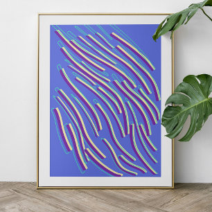 Abstracte neonlijnen poster
