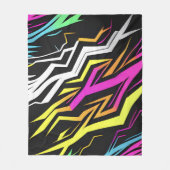 Abstracte neonstrepen fleece deken (Voorkant)