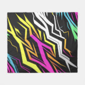 Abstracte neonstrepen fleece deken (Voorkant (Horizontaal))