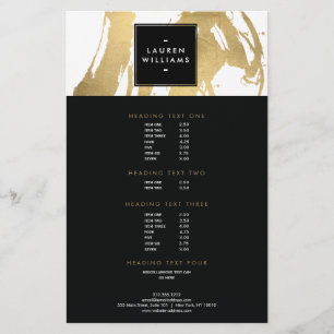 Abstracte nepgoudpenseelstreken op wit flyer