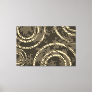 Abstracte Neutrale cirkels door tijd Canvas Afdruk