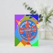 Abstracte New Orleans watermeter Briefkaart (Staand voorkant)