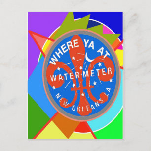 Abstracte New Orleans watermeter Briefkaart