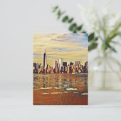 Abstracte New York Skyline Briefkaart (Staand voorkant)