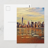 Abstracte New York Skyline Briefkaart (Voorkant / Achterkant)
