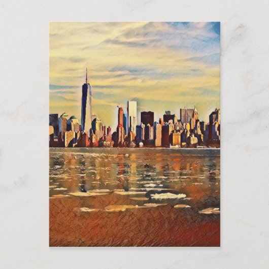 Abstracte New York Skyline Briefkaart (Voorkant)