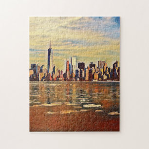 Abstracte New York Skyline Legpuzzel