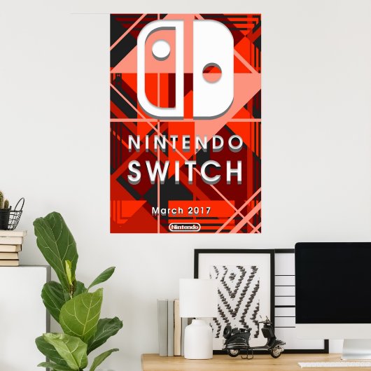 Abstracte Nintendo-switch Poster (Thuiskantoor)