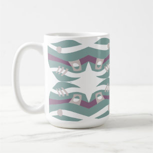 Abstracte Noah's Ark Dusty Seagrass Ecru Aubergine Koffiemok