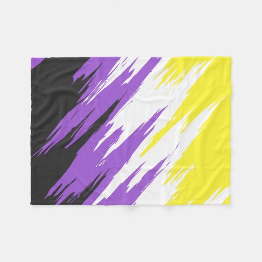 Abstracte Nonbinary Pride Vlag Fleece Deken (Voorkant (Horizontaal))