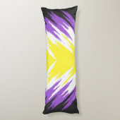 Abstracte Nonbinary Pride Vlag Lichaamskussen (Achterkant (Verticaal))