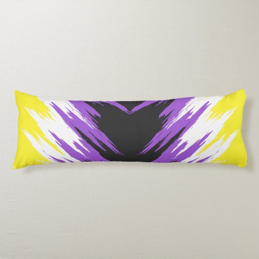 Abstracte Nonbinary Pride Vlag Lichaamskussen (Voorkant)