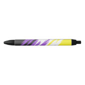Abstracte Nonbinary Pride Vlag Zwarte Inkt Pen (Voorkant)