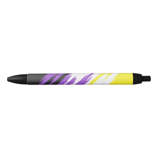 Abstracte Nonbinary Pride Vlag Zwarte Inkt Pen (Voorkant)