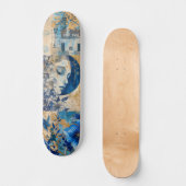 Abstracte noodlijdende Grunge Indigo Blue Schaats Skateboard (Voorkant)