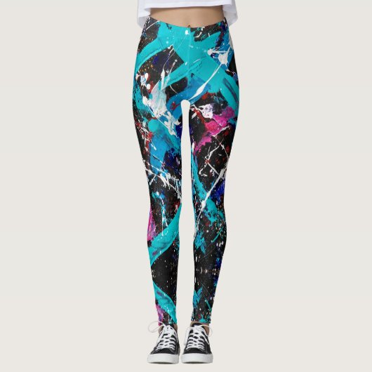 Abstracte Nouveau retrograde Leggings (Voorkant)