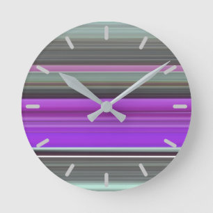 Abstracte nummer 1: Paarse en grijs Ronde Klok
