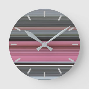 Abstracte nummer 1: Roze en grijs Ronde Klok