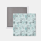 Abstracte nummers magneet (Voorkant / Achterkant)