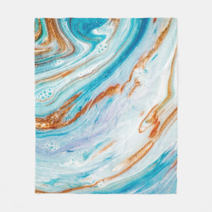 Abstracte oceaan - ART. Natuurlijke luxe. Stijlvol Fleece Deken