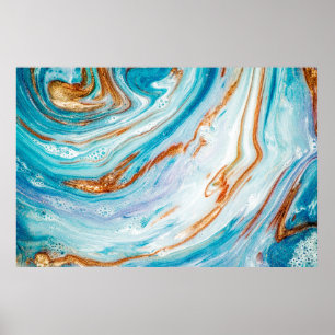 Abstracte oceaan - ART. Natuurlijke luxe. Stijlvol Poster