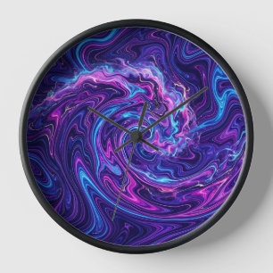 Abstracte Oceaan Golf Kosmische Paarse Kunst Klokk