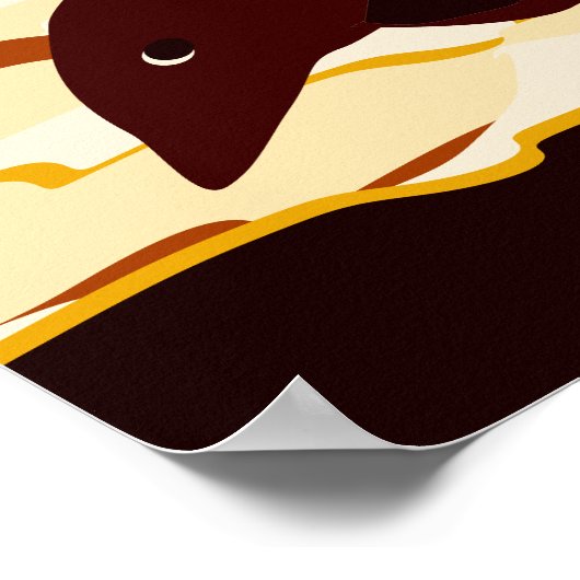 Abstracte oceaan springen dolfijnen bij zonsonderg poster (Hoek)