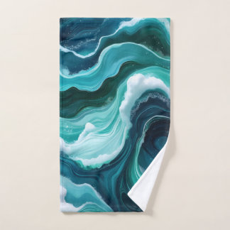 Abstracte oceaangolven bad handdoek