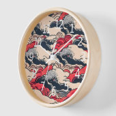 Abstracte oceaangolven Japanse stijlkunst | (Hoek)