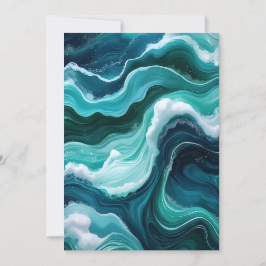 Abstracte oceaangolven kaart (Voorkant)
